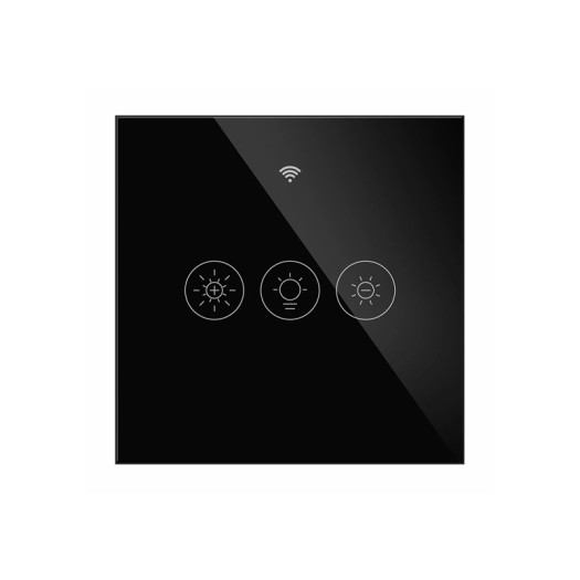 WiFi Smart Light Dimmer Switch RF433 Glass Touch Switch - Black